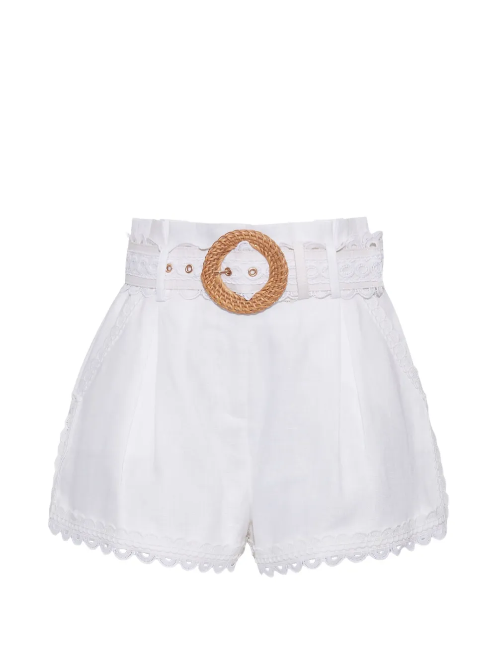 Cara Cara Shorts Pierce con cintura - Bianco