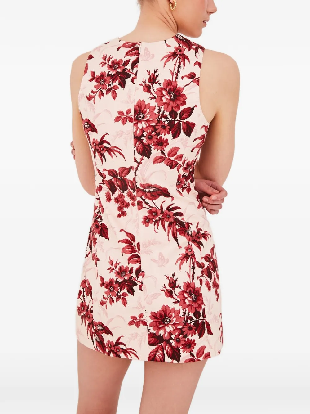 Cara Posie mini-jurk met bloemenprint Beige