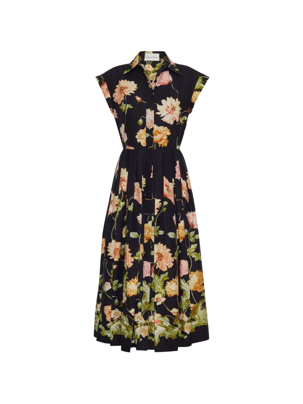 Cara Cara Octavia belted floral-print kidi dress - Nero