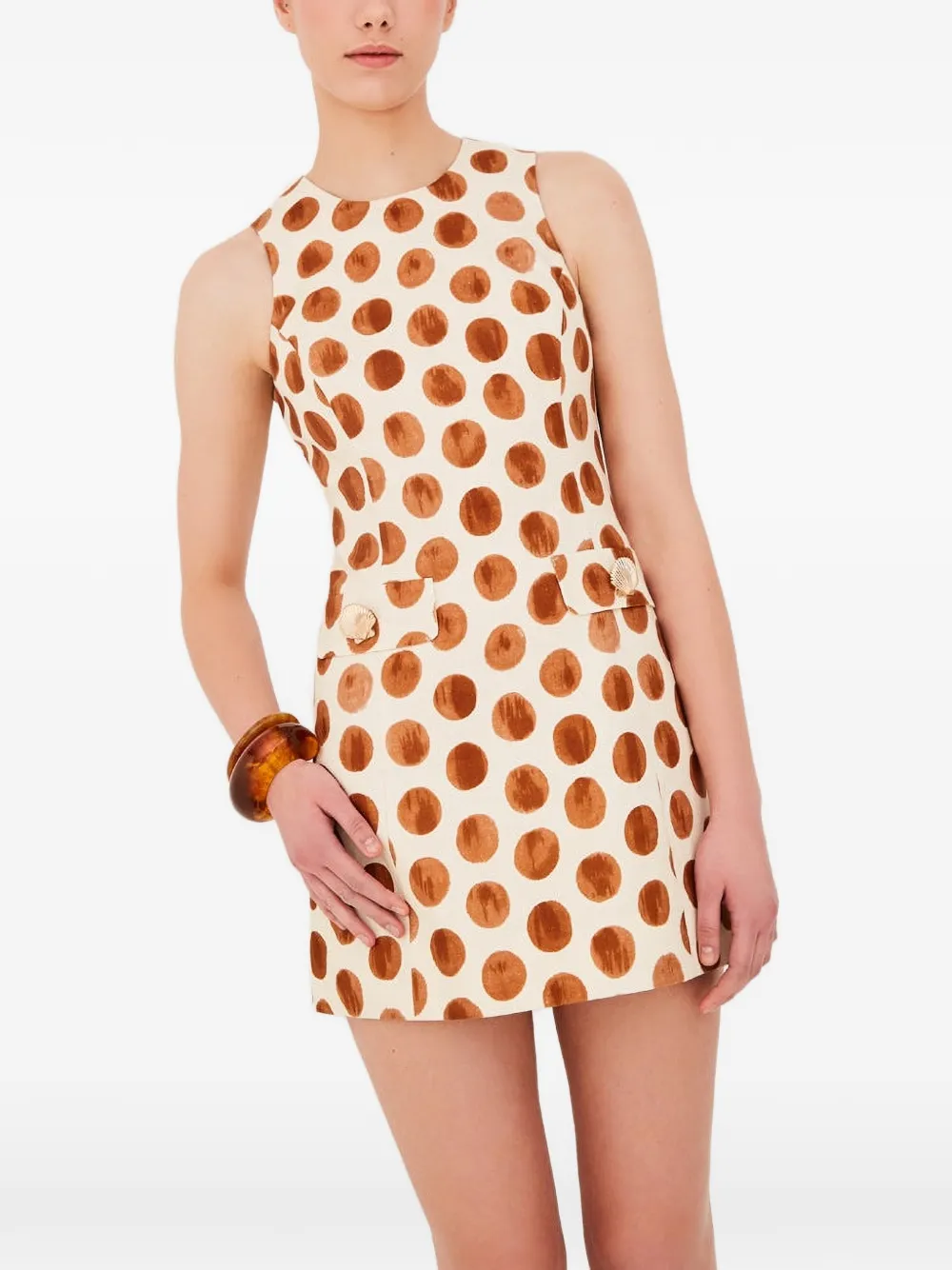 Cara Cara Posie spot-print mini dress - Toni neutri