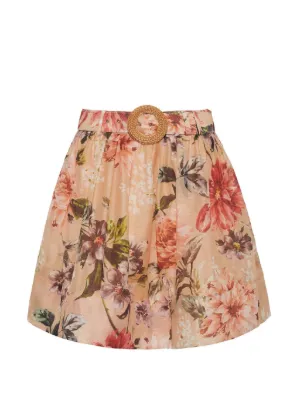 [OPEN YY] FLORAL SKIRT Lサイズ Open YY floral-print Wired Skirt | Black | FARFETCH