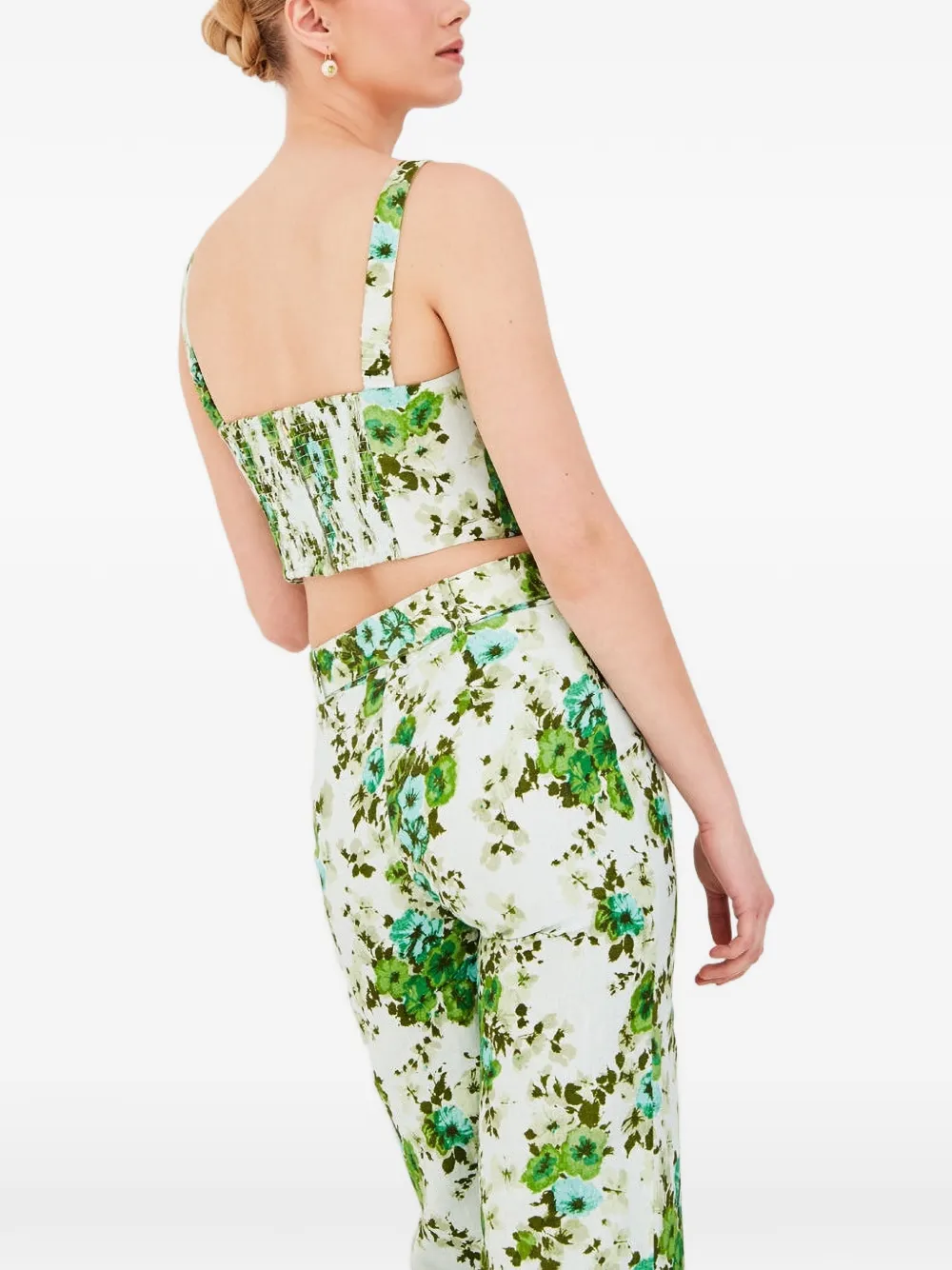 Cara Claudine top met bloemenprint Wit