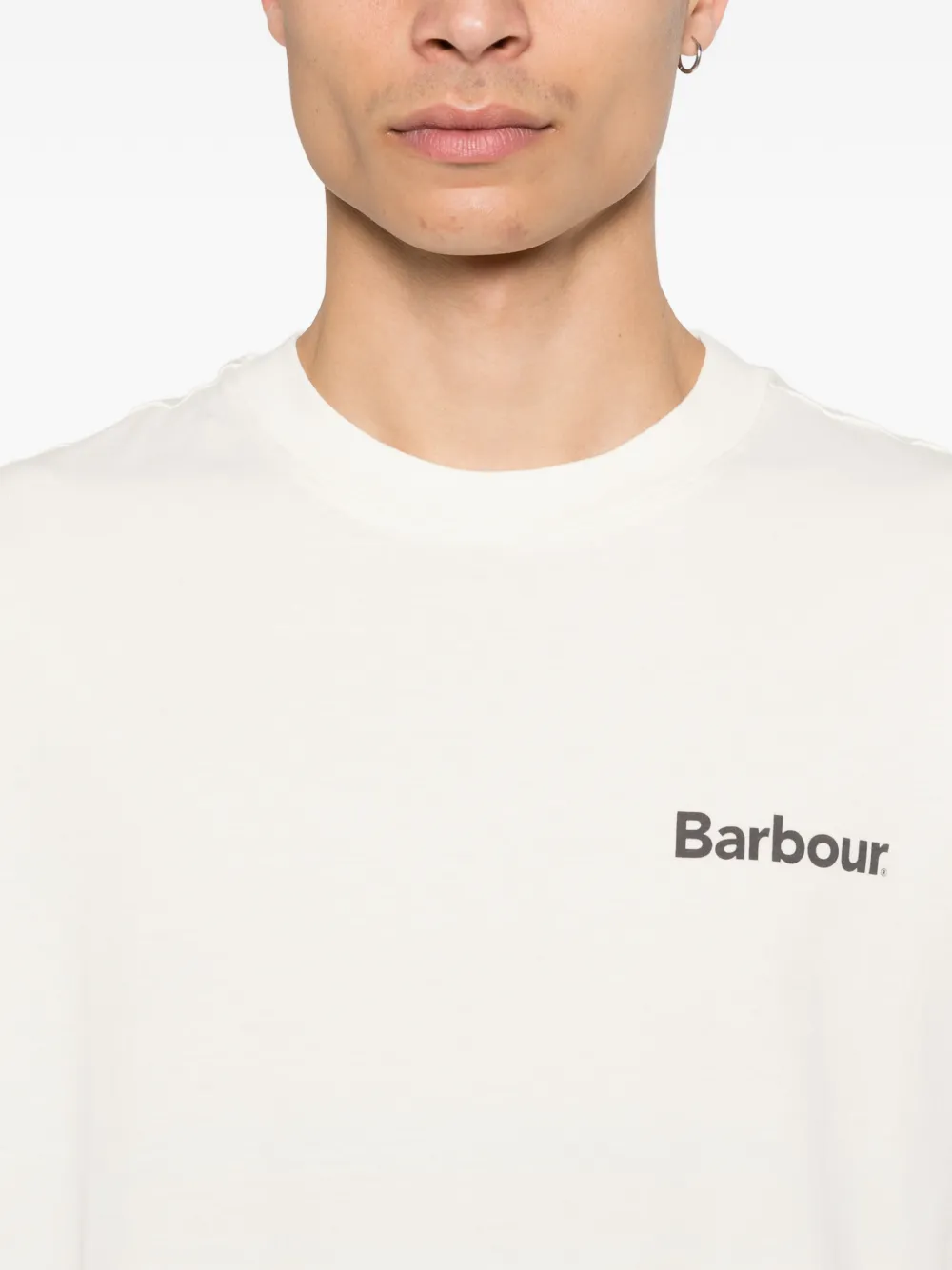 Barbour T-shirt met logoprint Beige
