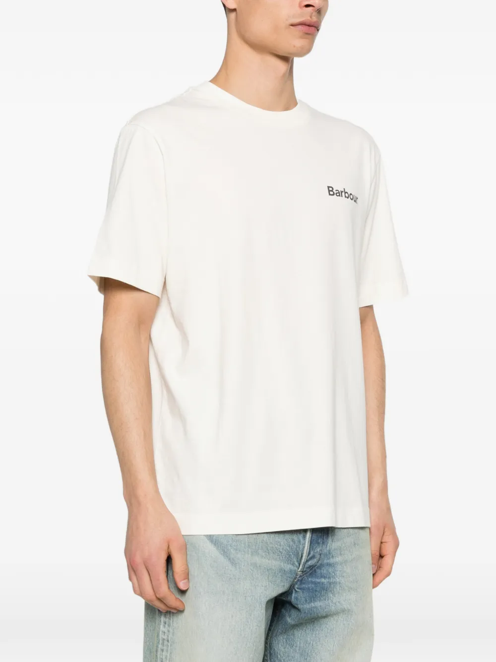 Barbour T-shirt met logoprint Beige