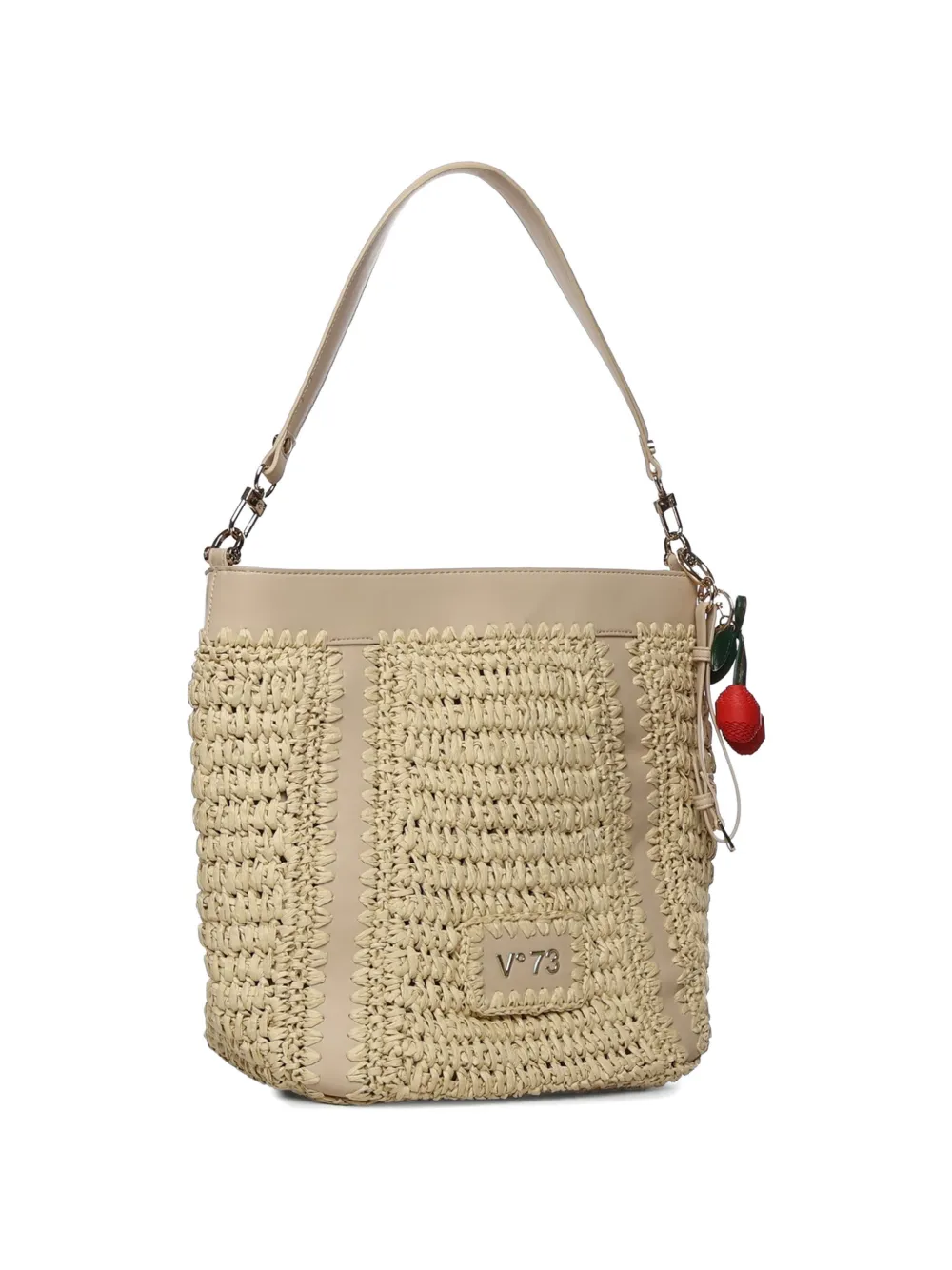  V°73 Woven Charm Tote Bag - Neutrals 
