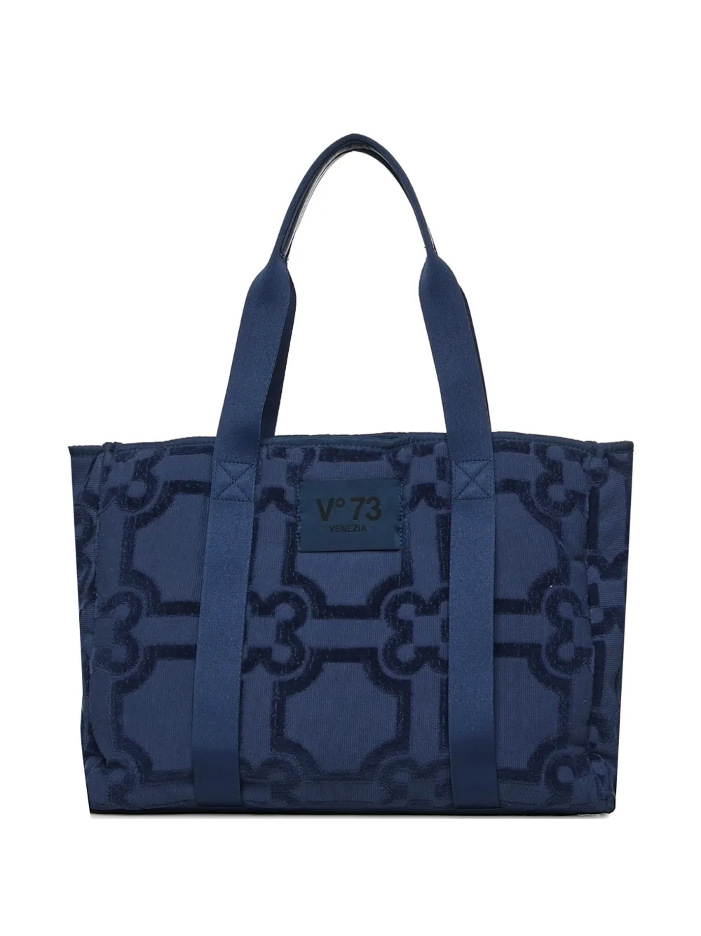 V°73 geometric pattern tote bag - Blu