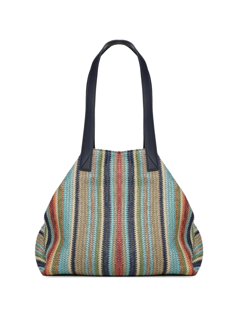  V°73 Bolso De Hombro A Rayas - Azul 