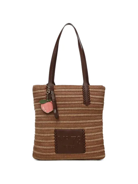 V°73 woven top handle shoulder bag