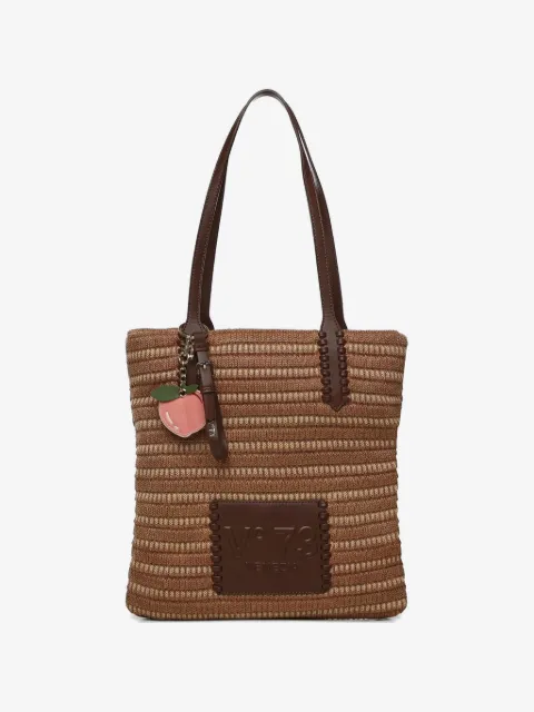 V°73 woven top handle shoulder bag