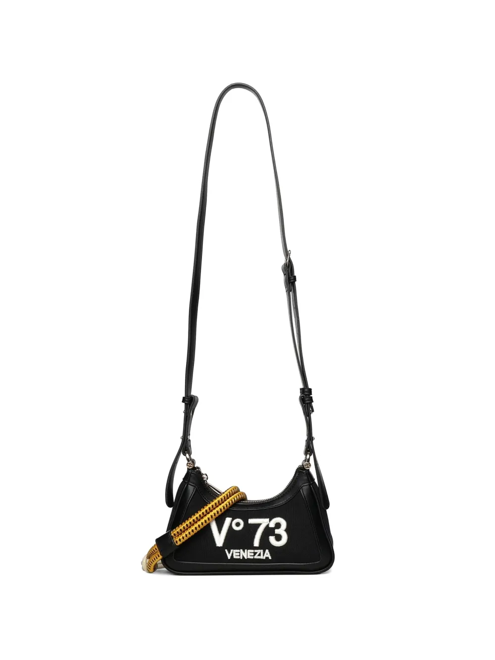 V°73 Borsa a spalla con logo - Nero
