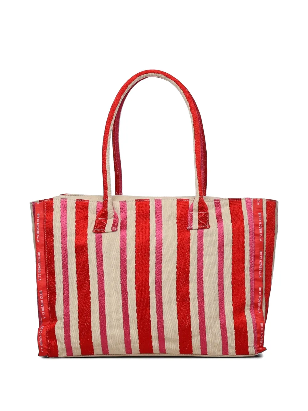  V°73 Striped Tote Bag - Red 