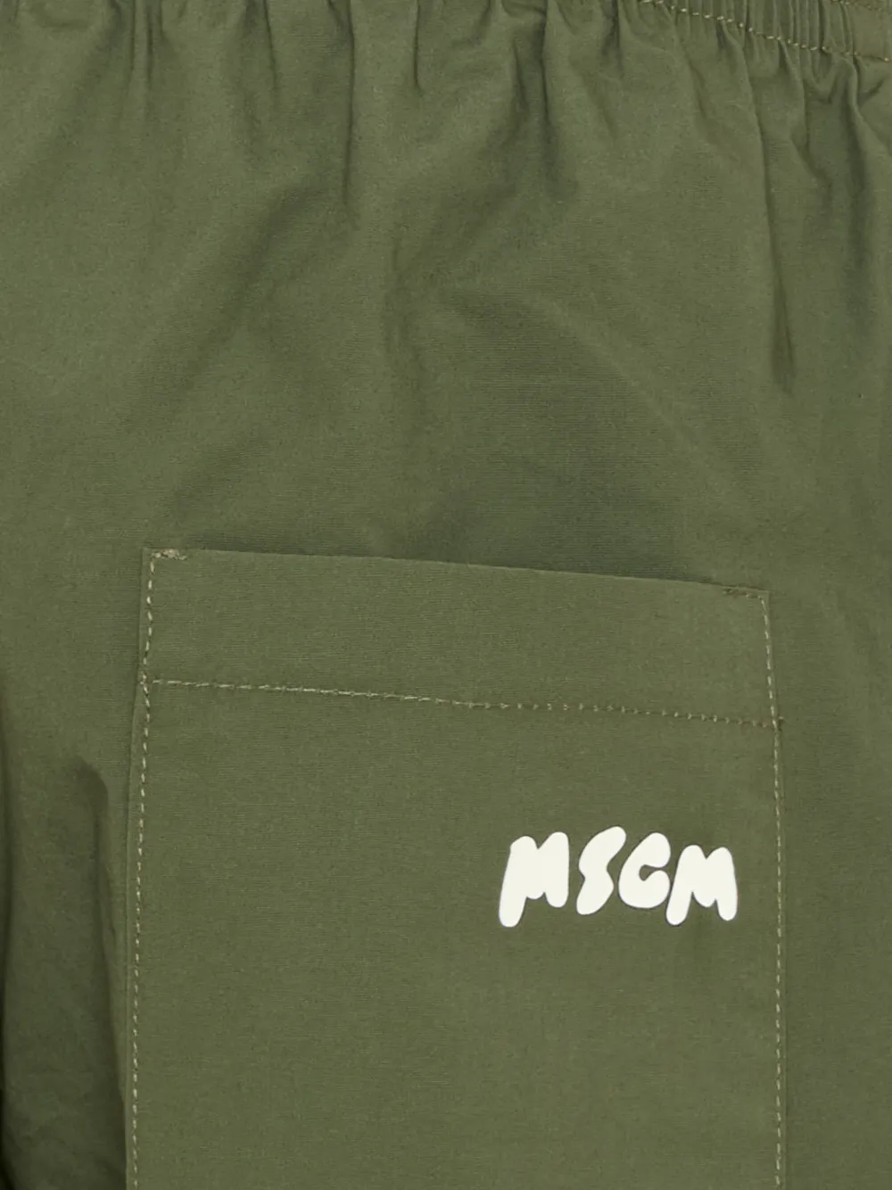  Msgm Kids Drawstring Pocket Trousers - Green 