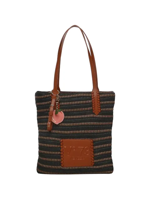 V°73 striped top handle shoulder bag