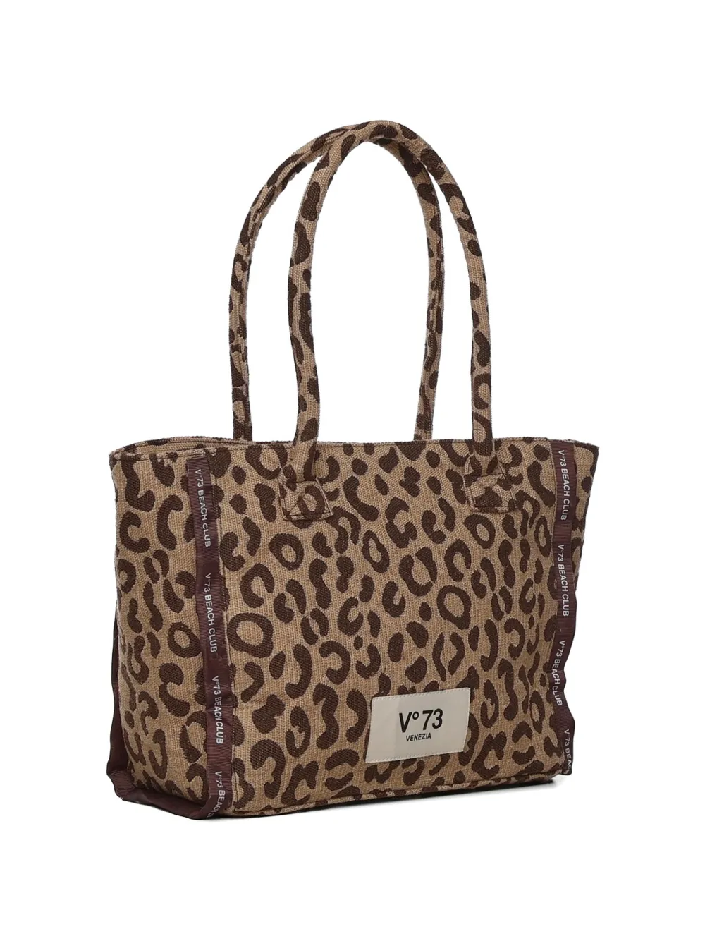 V°73 Shopper met dierenprint Beige