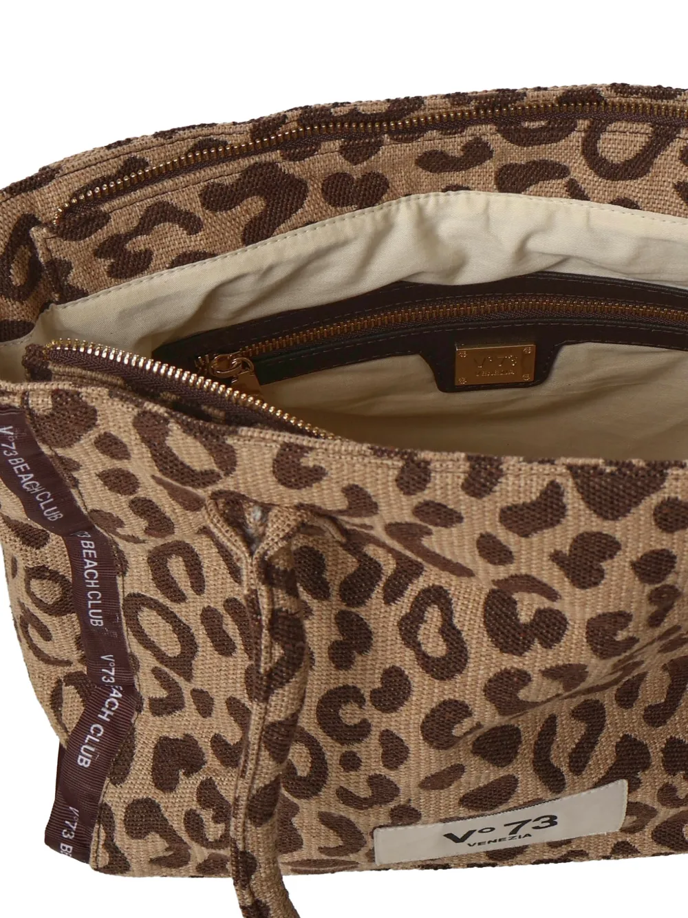 V°73 Shopper met dierenprint Beige