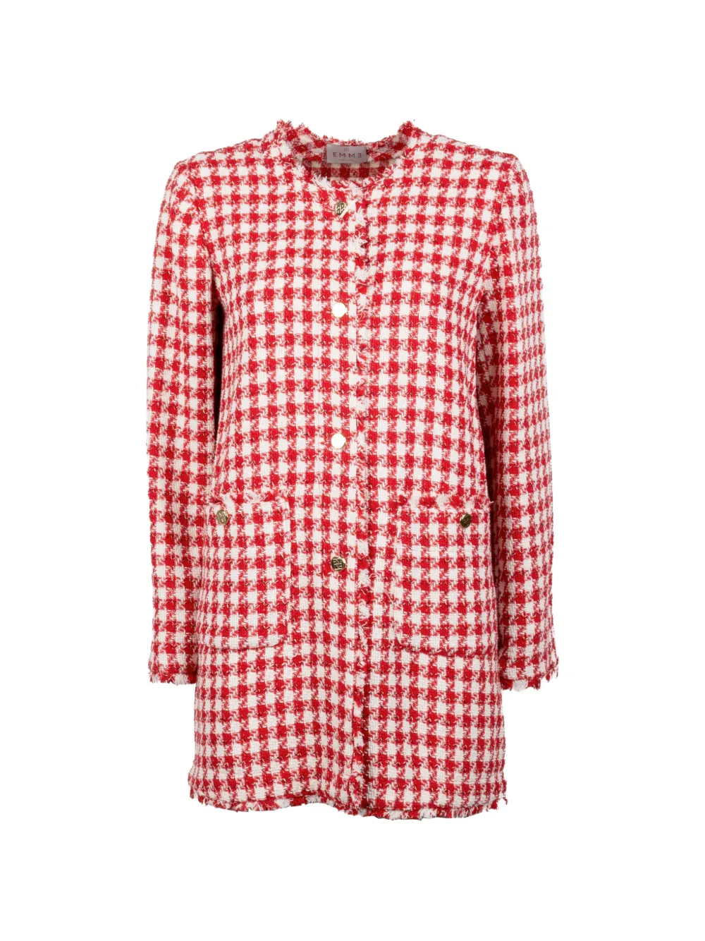Marella Emme check-pattern fringed-edges jacket - Red