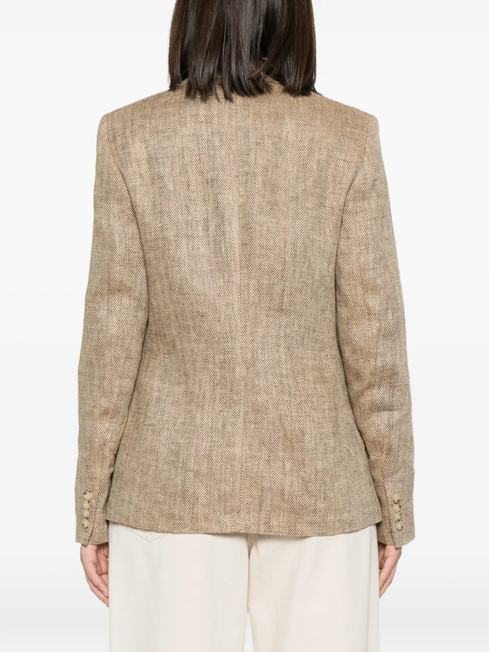Lauren Ralph Lauren Blazer met visgraatpatroon Beige