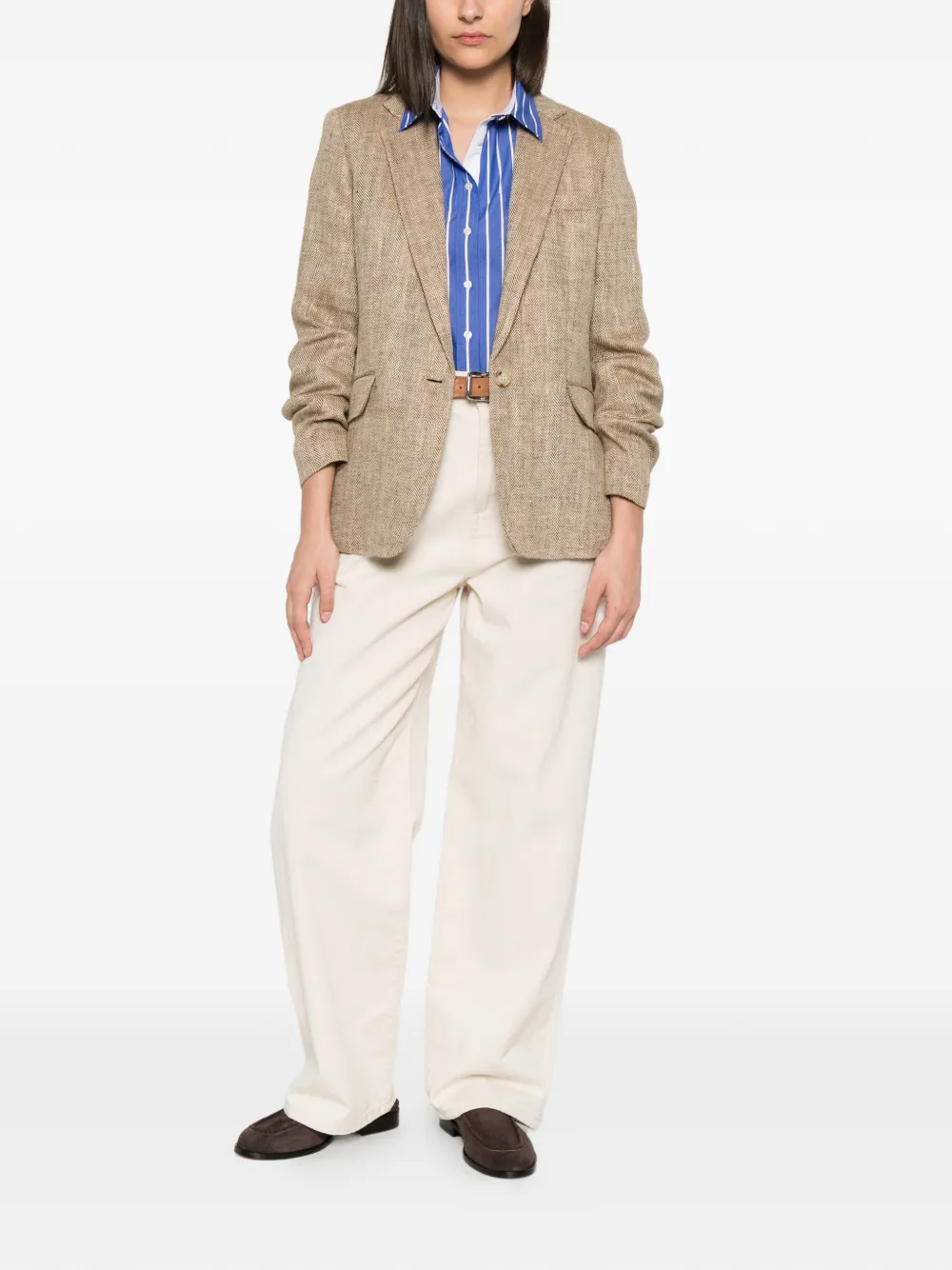 Lauren Ralph Lauren Blazer met visgraatpatroon Beige