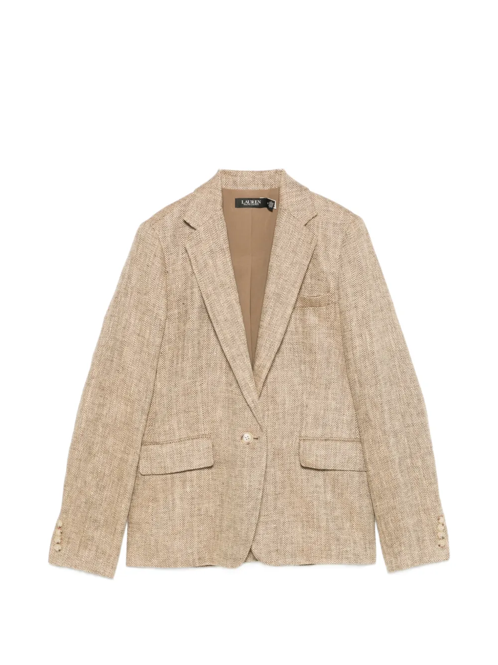 Lauren Ralph Lauren herringbone-pattern blazer - Nude