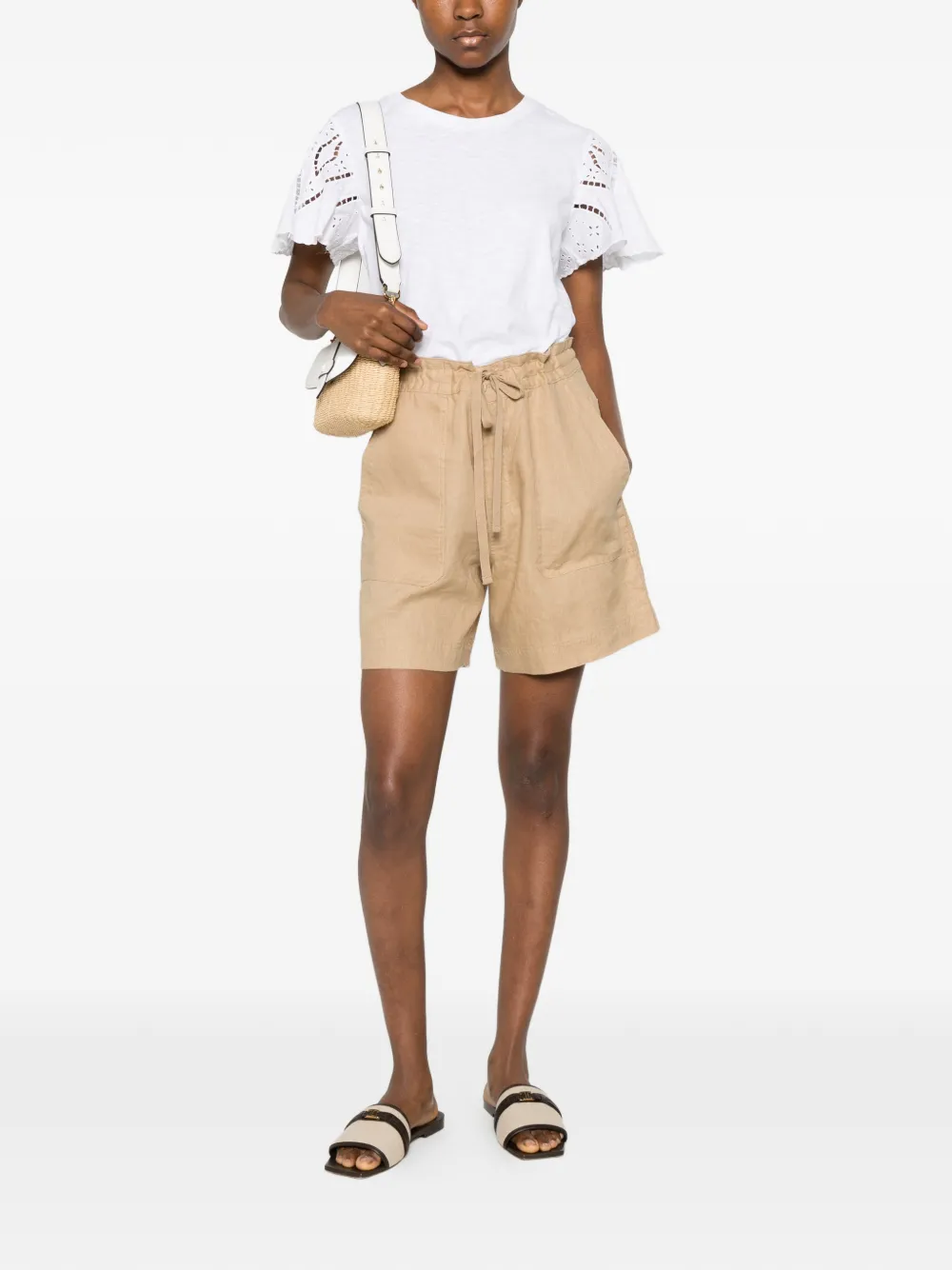 Lauren Ralph Lauren T-shirt met broderie anglaise Wit