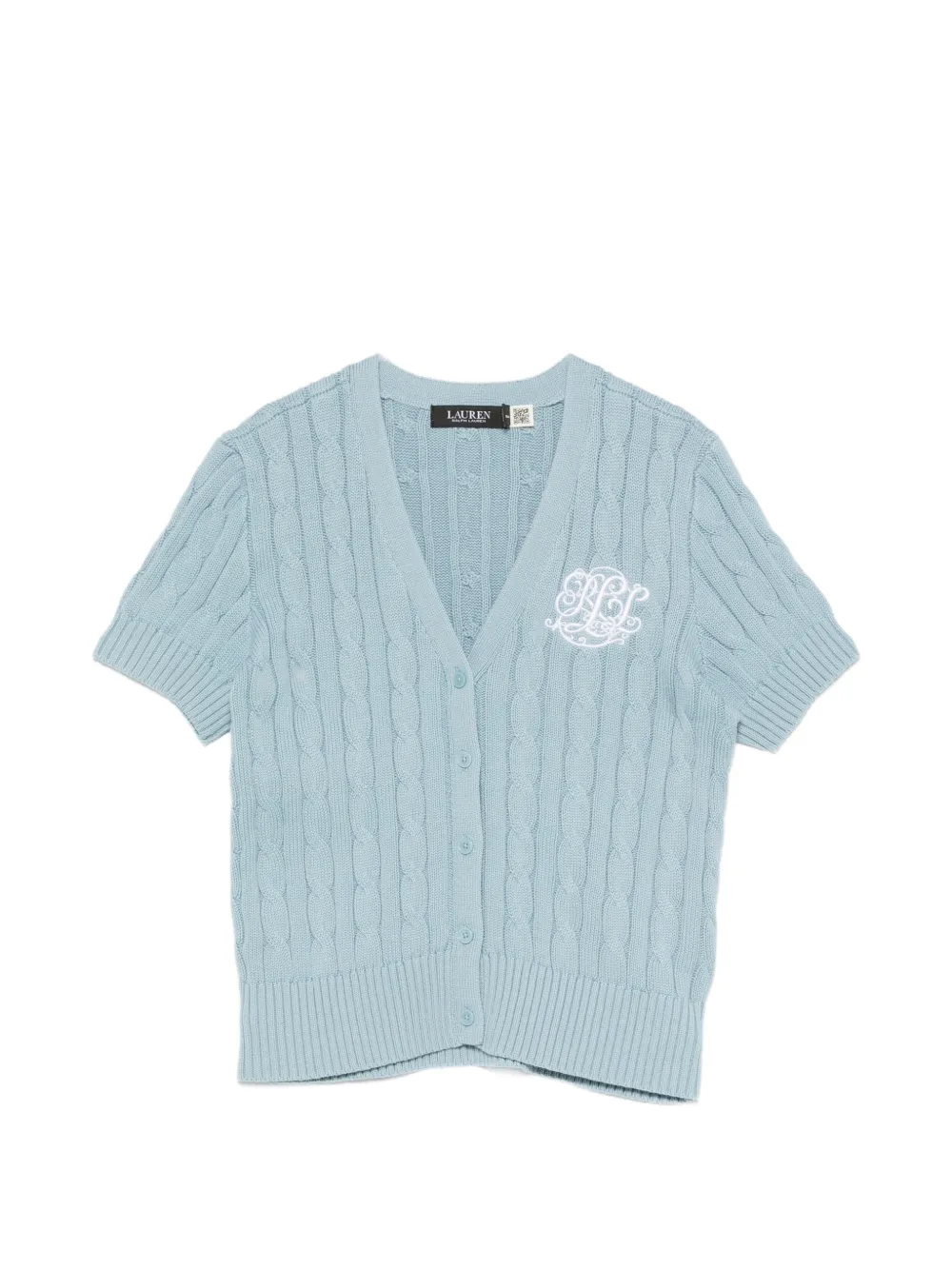 Lauren Ralph Lauren cable-knit logo-embroidered cardigan - Blu