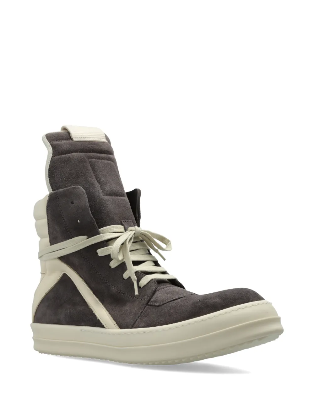 Rick Owens Geobasket lace-up high-top sneakers Grijs