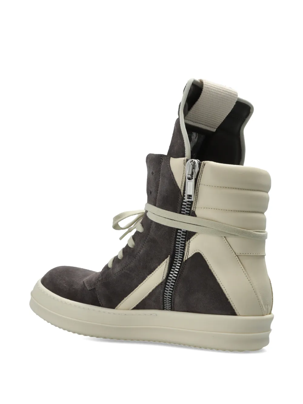 Rick Owens Geobasket lace-up high-top sneakers Grijs