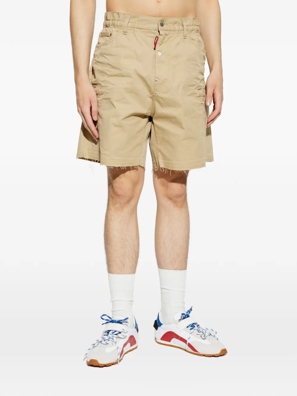 DSQUARED2 Gerafelde shorts Beige