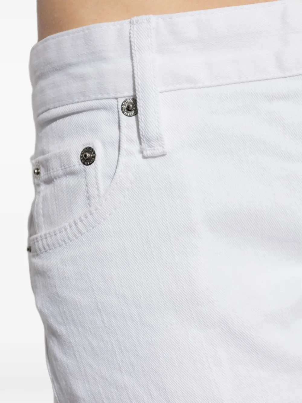 DSQUARED2 Jeans met riemlus en knopen Wit