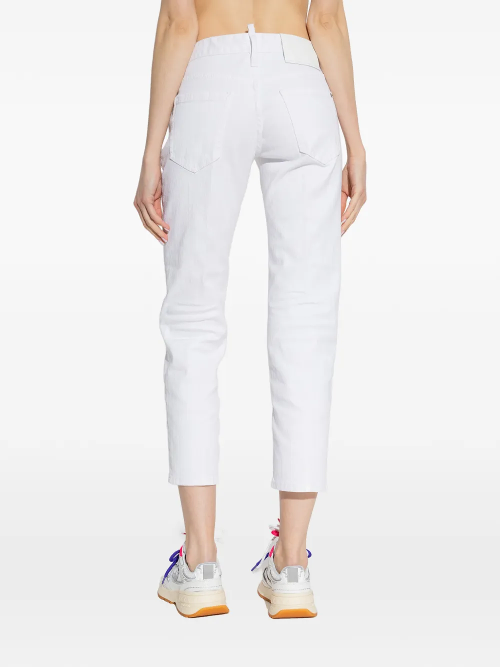 DSQUARED2 Jeans met riemlus en knopen Wit