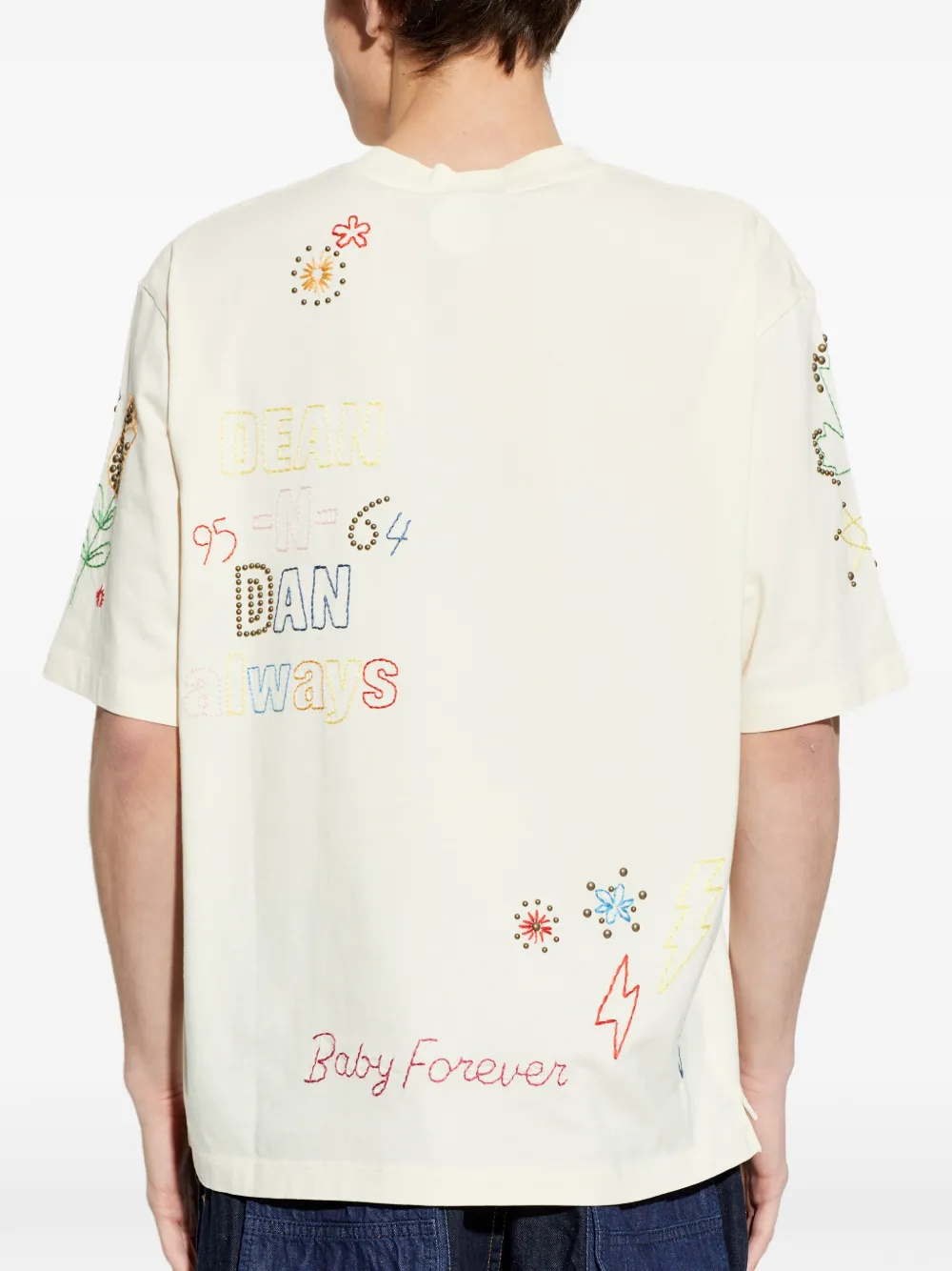 DSQUARED2 T-shirt met ronde hals en borduurwerk Wit