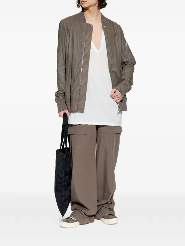 Rick Owens Classic Flight Leather Jacket | Brown | FARFETCH