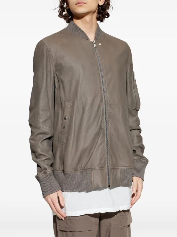 Rick Owens Classic Flight Leather Jacket | Brown | FARFETCH