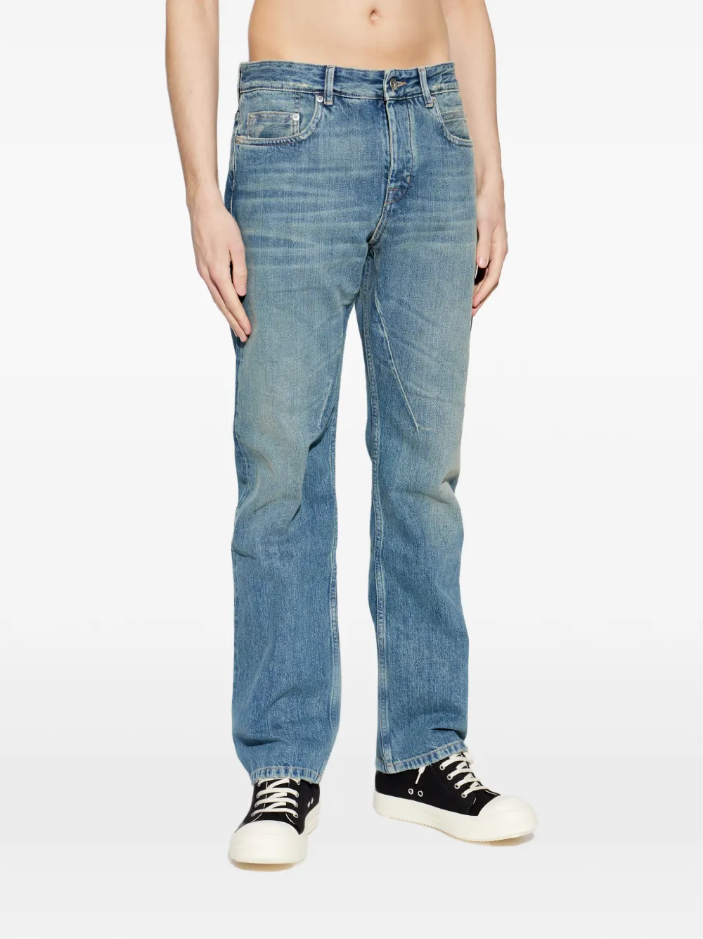 Rick Owens DRKSHDW Fog Cut jeans met riemlus Blauw