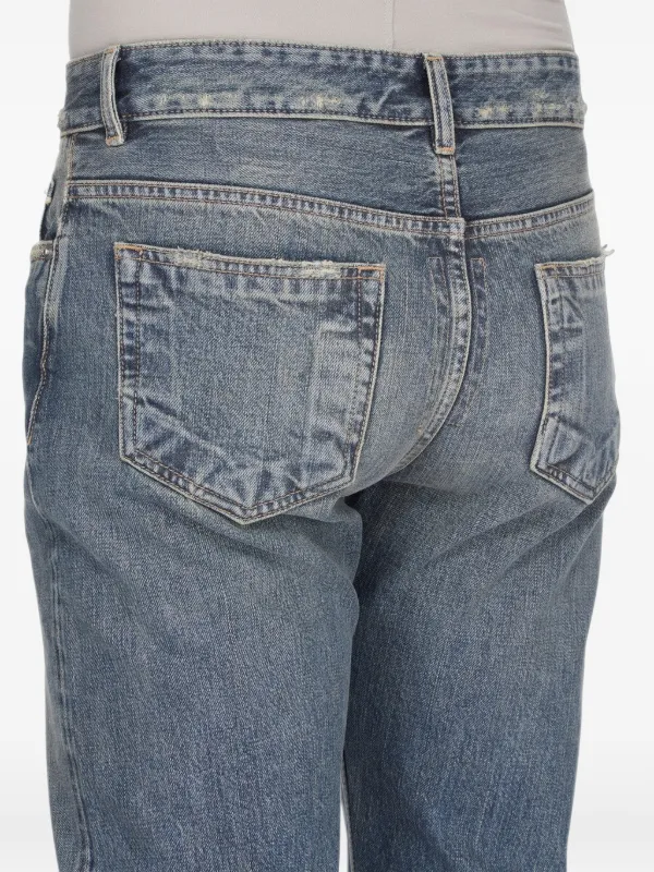 Rick Owens DRKSHDW Temple Fog Cut Jeans In Washed Indigo 13oz