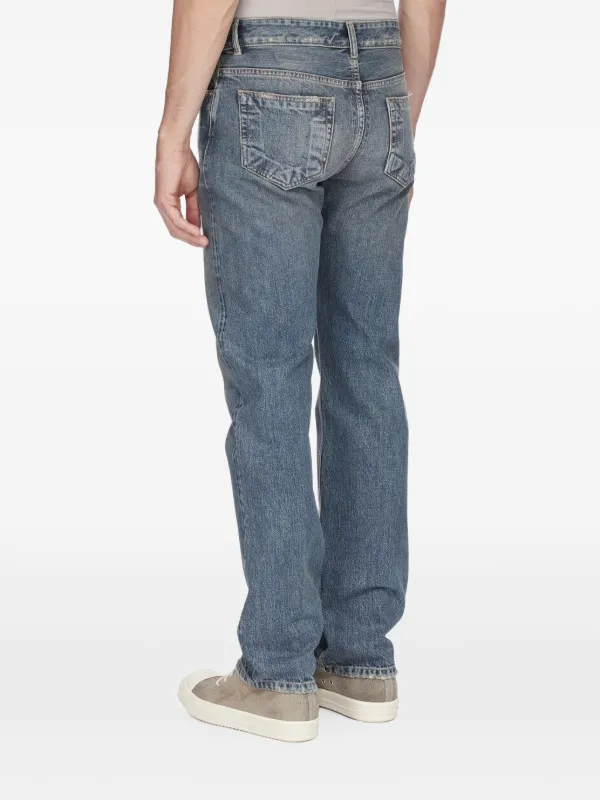 Rick Owens DRKSHDW Temple Fog Cut Jeans In Washed Indigo 13oz