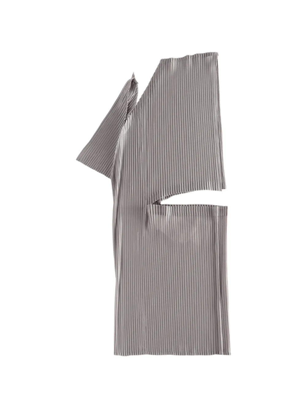 Issey Miyake cut-out pleated top - Grigio