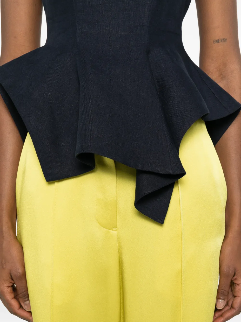 Jil Sander Broek met verborgen sluiting en plooien Groen