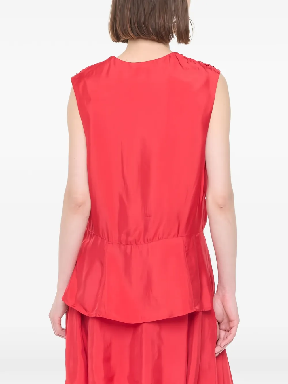  Plan C Pleated Vest Top - Red 