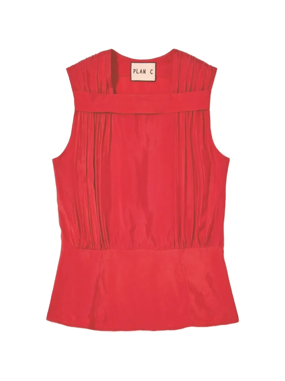 Plan C pleated vest top - Rosso
