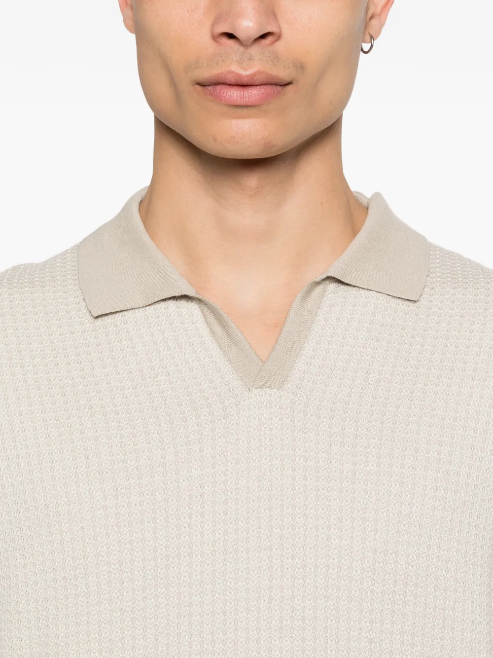 Corneliani Gebreid poloshirt met V-hals Beige