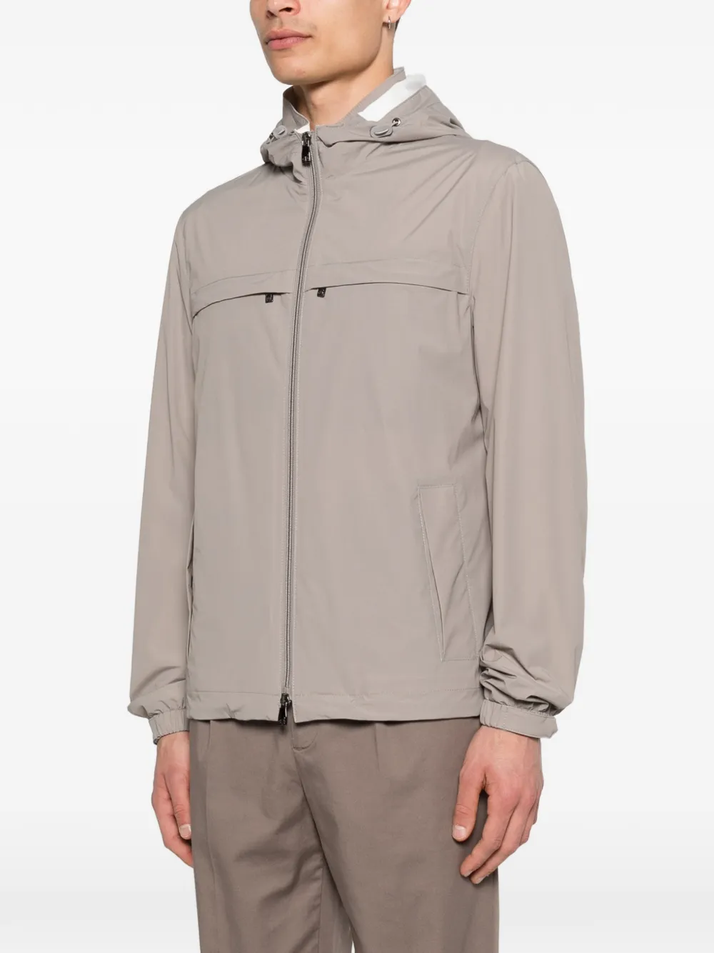  Corneliani Hooded Zip Jacket - Neutrals 