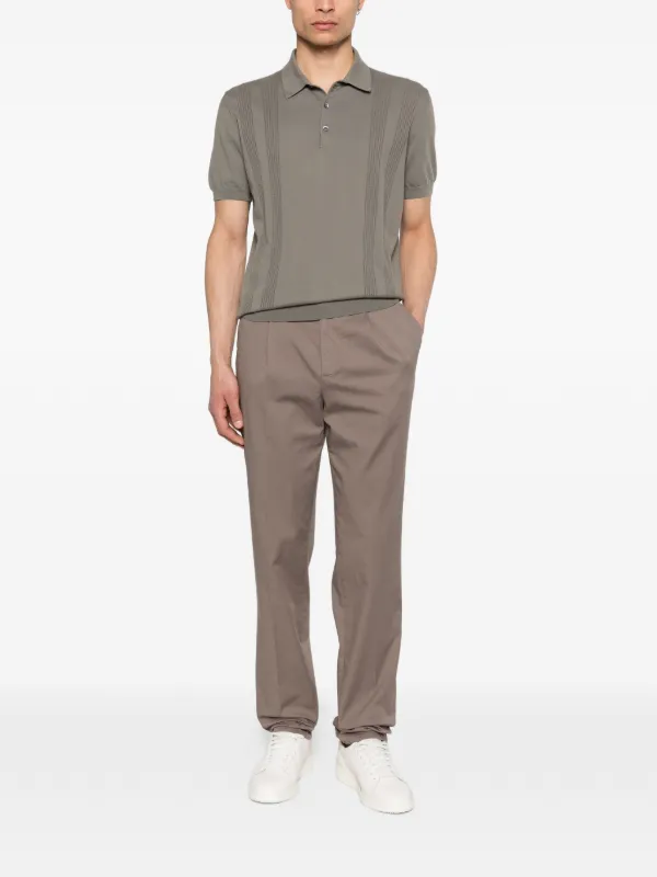 Cornier ストライプポロシャツ Mサイズ グレー系 Corneliani ストライプ ニットポロシャツ | グレー | FARFETCH JP