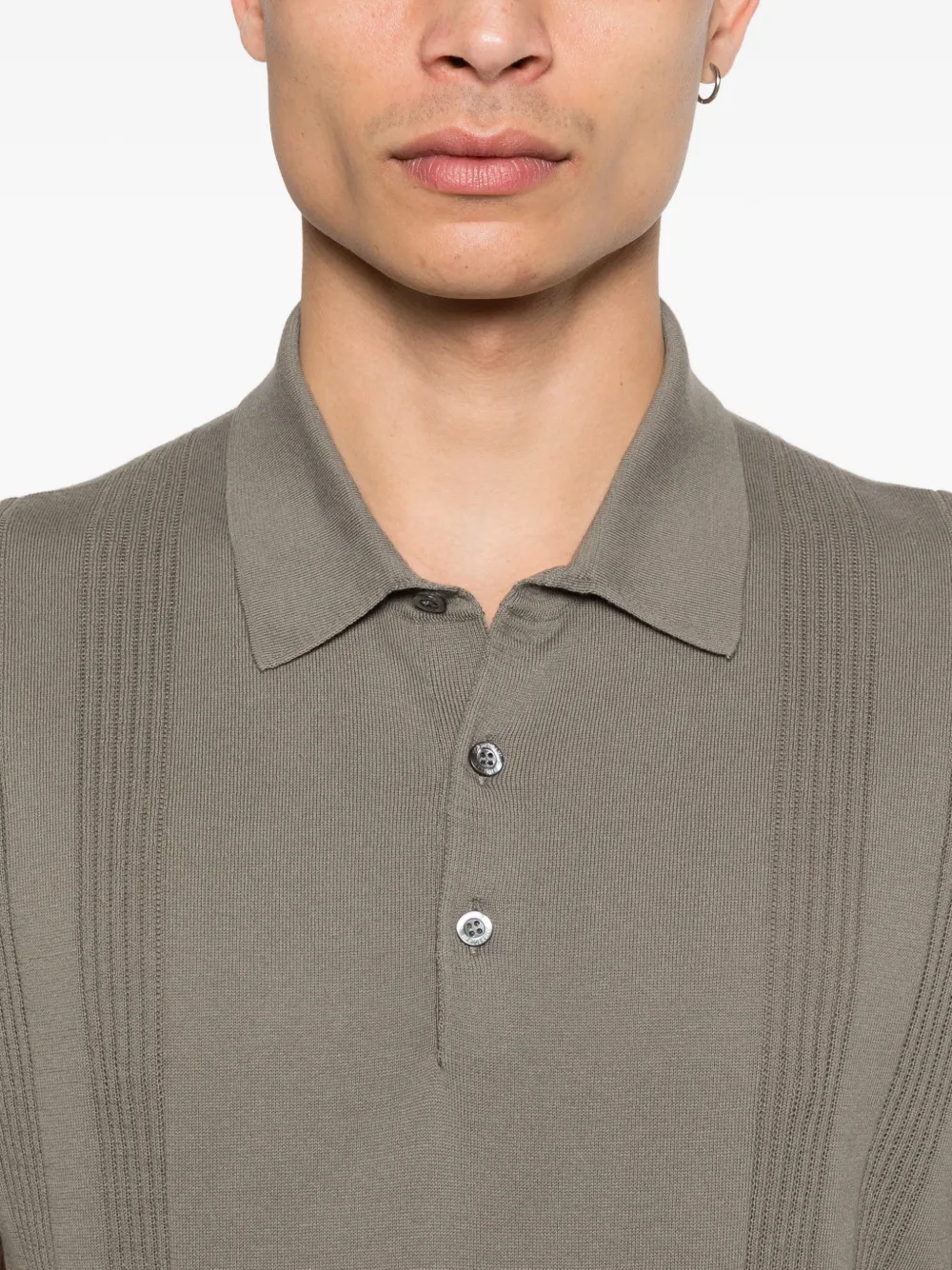 Corneliani ストライプ ニットポロシャツ | グレー | FARFETCH JP