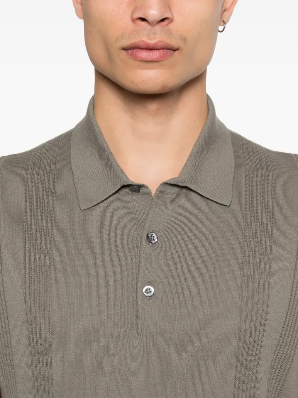 Corneliani ストライプ ニットポロシャツ | グレー | FARFETCH JP