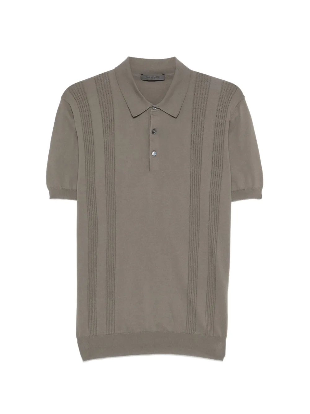 Corneliani striped knit polo shirt - Grigio
