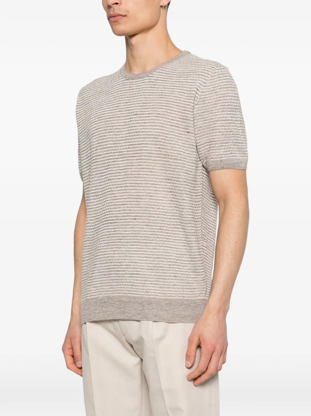 Corneliani Gestreept T-shirt Beige