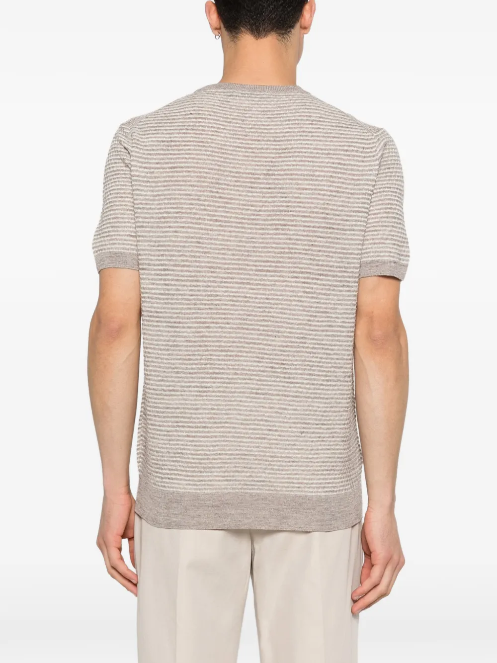 Corneliani Gestreept T-shirt Beige