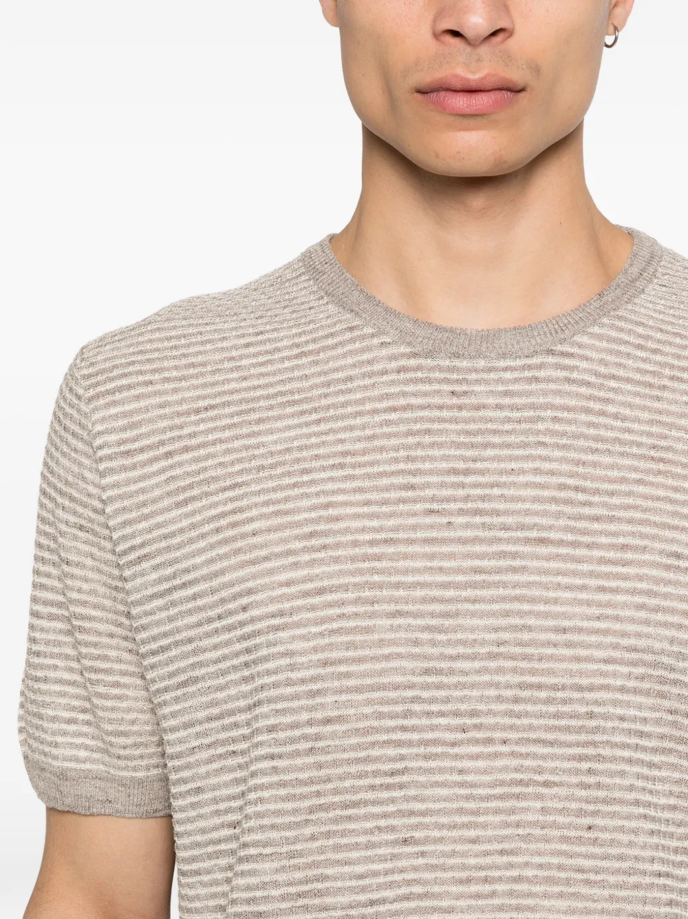 Corneliani Gestreept T-shirt Beige