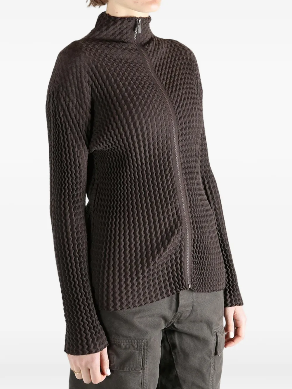  Issey Miyake Spongy-66 Zip Jacket - Brown 